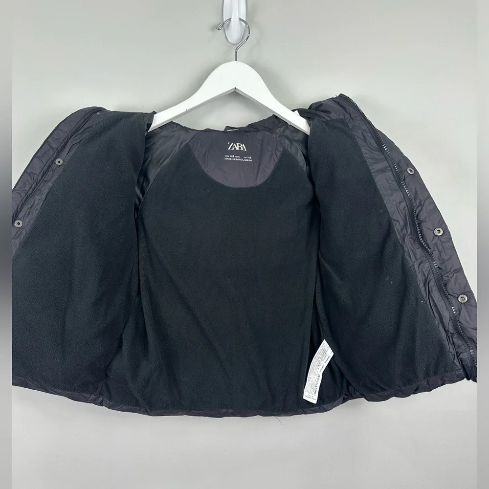 Zara Kids Toddler Black Puffer Winter Zip Coat Size 4-5 years‎